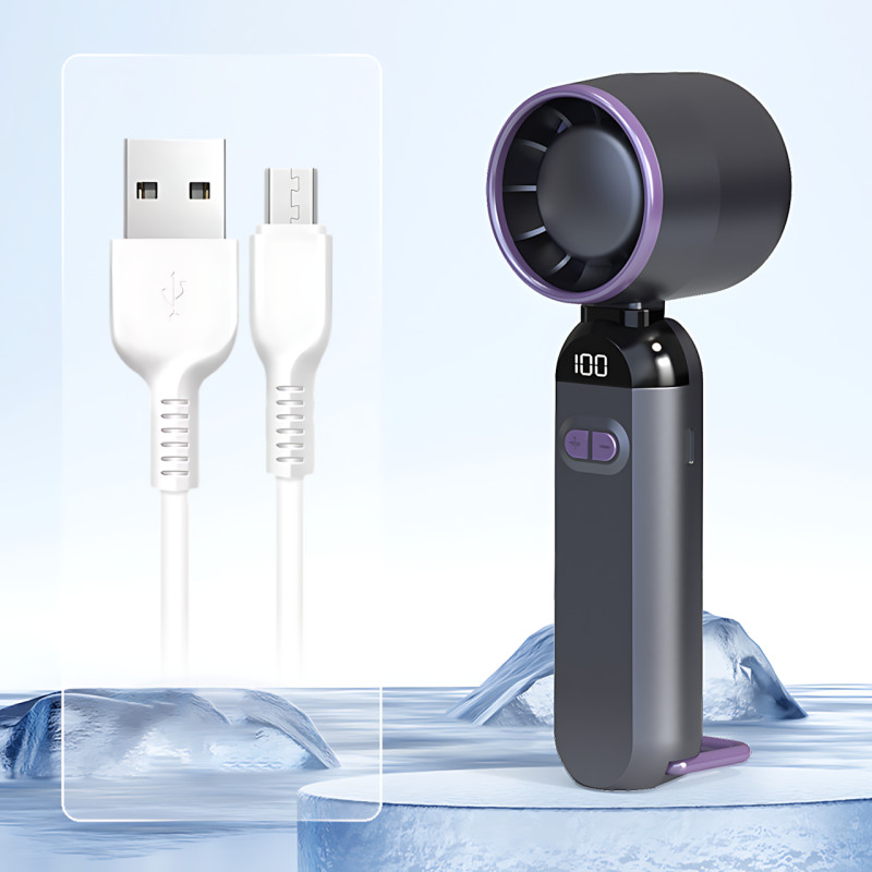 Ручной USB-вентилятор Turbo Fans LY-937, 5 скоростей, складной, 3000 мА·ч, 5 Вт, серый фото - 5