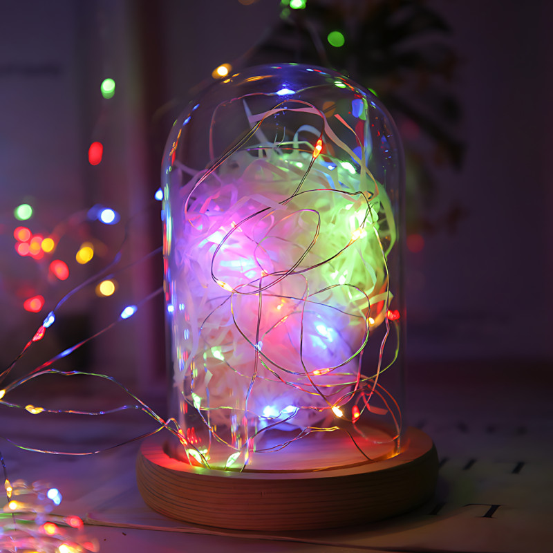 Уличная LED гирлянда Капля росы SFK-15 с солнечной панелью, RGB цвет, 10 м, 100LED фото - 6