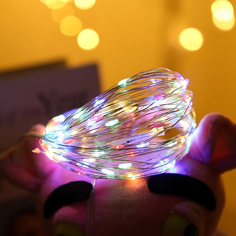 Уличная LED гирлянда Капля росы SFK-15 с солнечной панелью, RGB цвет, 10 м, 100LED фото - 5