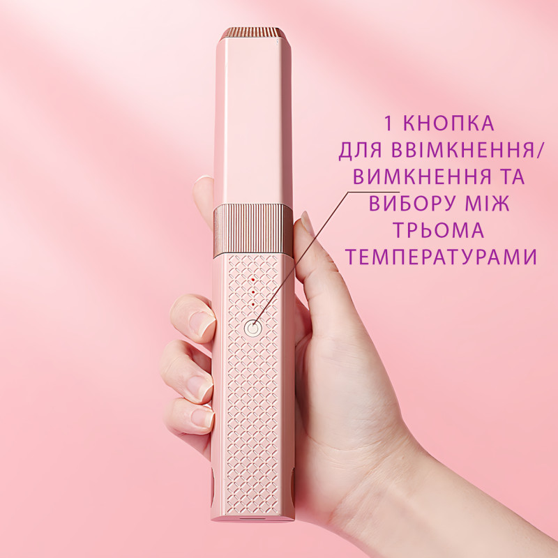Беспроводная плойка-выпрямитель LSM-637 с керамическим покрытием и 3 режимами нагрева, розовый фото - 6