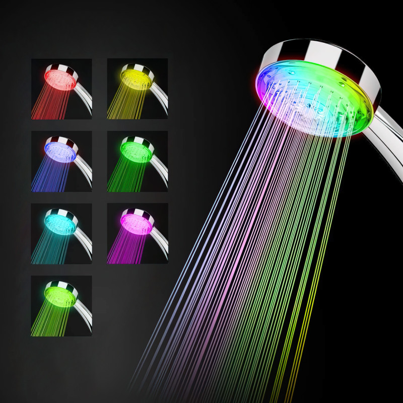 Насадка-лійка для душу LED SHOWER з підсвіткою, 7 кольорів, без батарейок, 9 л/хв фото - 6