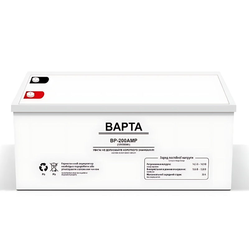 Гелевий акумулятор BAPTA BP-200AMP 12 В 200 А·год — 46,5 кг, 30 А, герметичний, глибокий розряд фото - 2