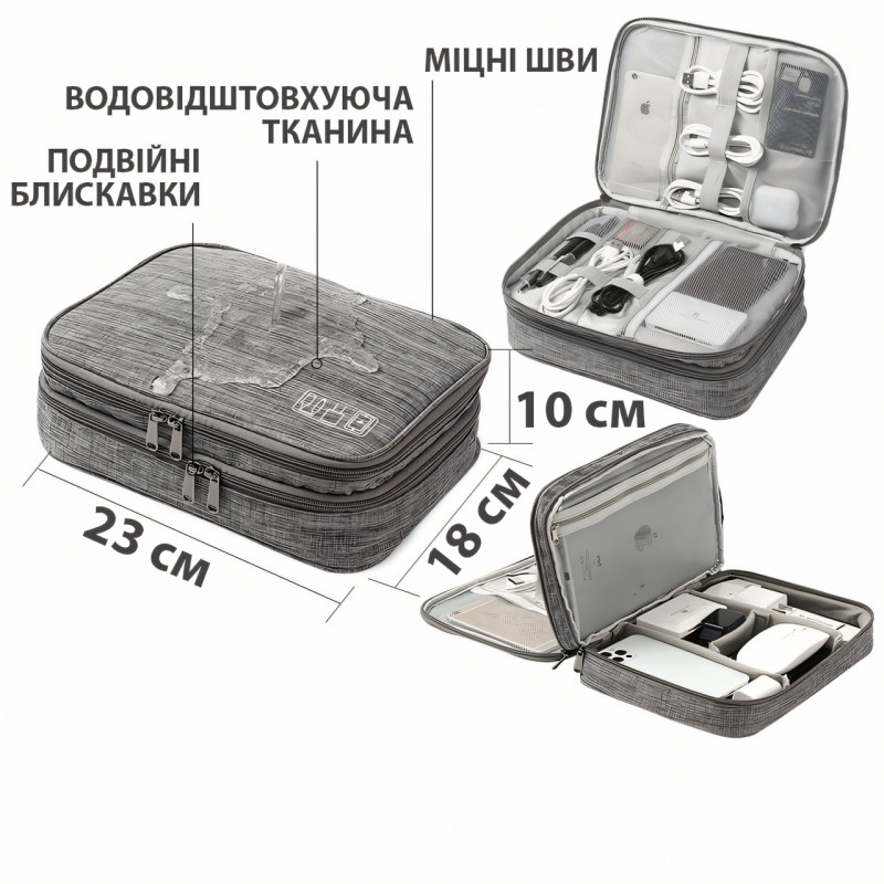 Дорожная сумка-органайзер для канцелярских принадлежностей и аксессуаров, Travel Digital Pouch для косметики фото - 9