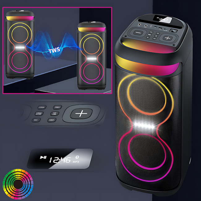 Музыкальная колонка  ZXX-5505, переносной караоке динамик 6,5", 40 Вт, USB/TF/FM/BT/MIC/AUX, 60х27х30см