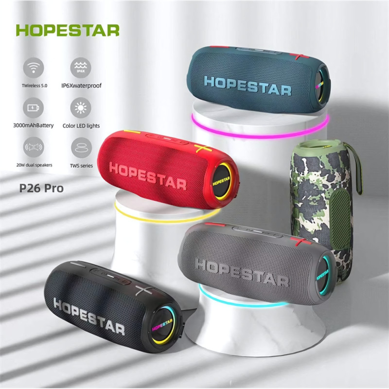Колонка бездротова Hopestar p26, 10 W, 2400 mAh, Вологозахищена Ipx 7 Синій фото - 6