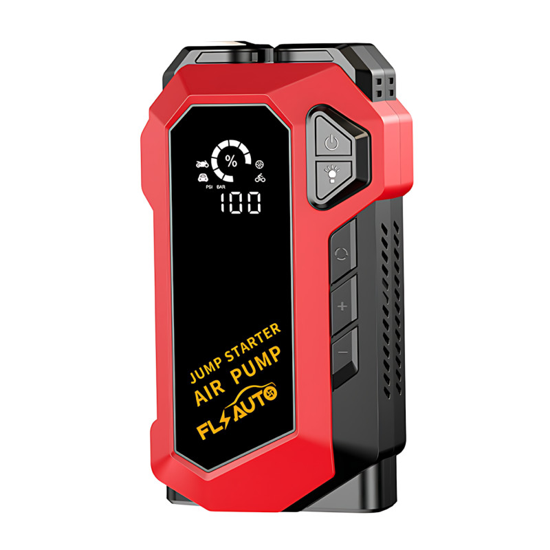 Пусковое автомобильное устройство для аккумулятора JUMP STARTER с компрессором, фонарем и зарядкой гаджетов фото - 2