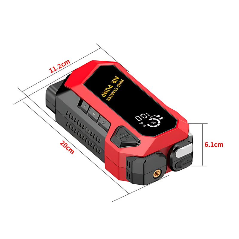 Пусковое автомобильное устройство для аккумулятора JUMP STARTER с компрессором, фонарем и зарядкой гаджетов фото - 8
