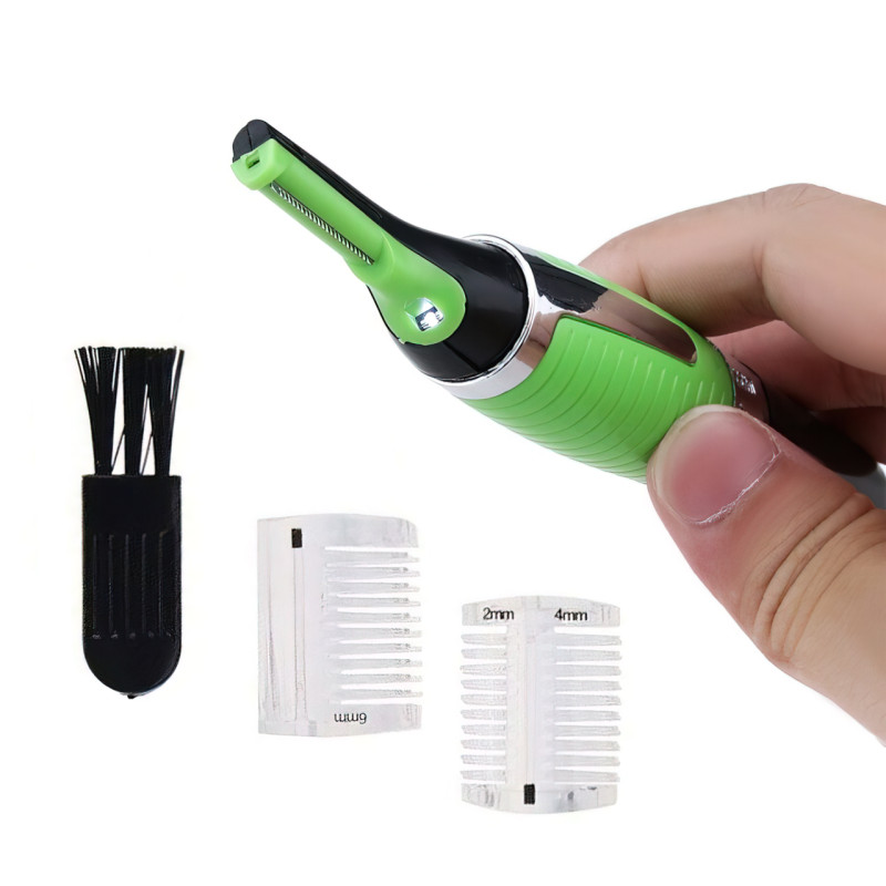 Тример Micro Touch Max, 3 насадки, для носа, вух, бороди, від батарейки ААА фото - 2