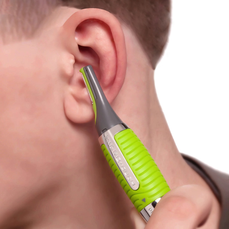 Тример Micro Touch Max, 3 насадки, для носа, вух, бороди, від батарейки ААА фото - 3
