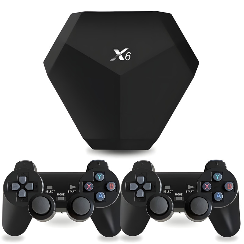 Игровая приставка GAME X6 4k 64Gb, 15000 Ретро Игр, 2 беспроводных джойстика фото - 2