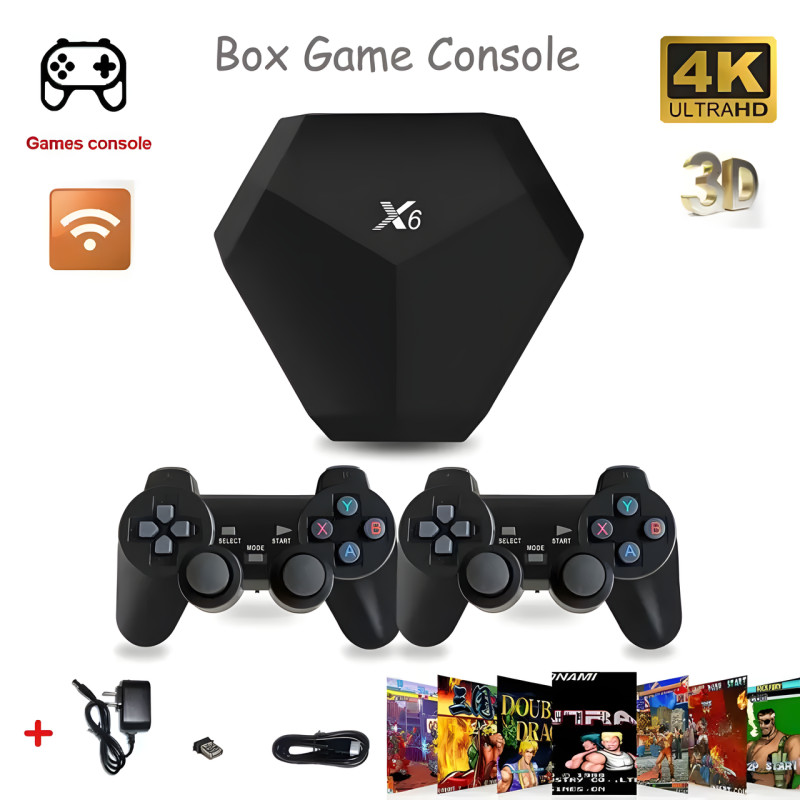 Игровая приставка GAME X6 4k 64Gb, 15000 Ретро Игр, 2 беспроводных джойстика фото - 4