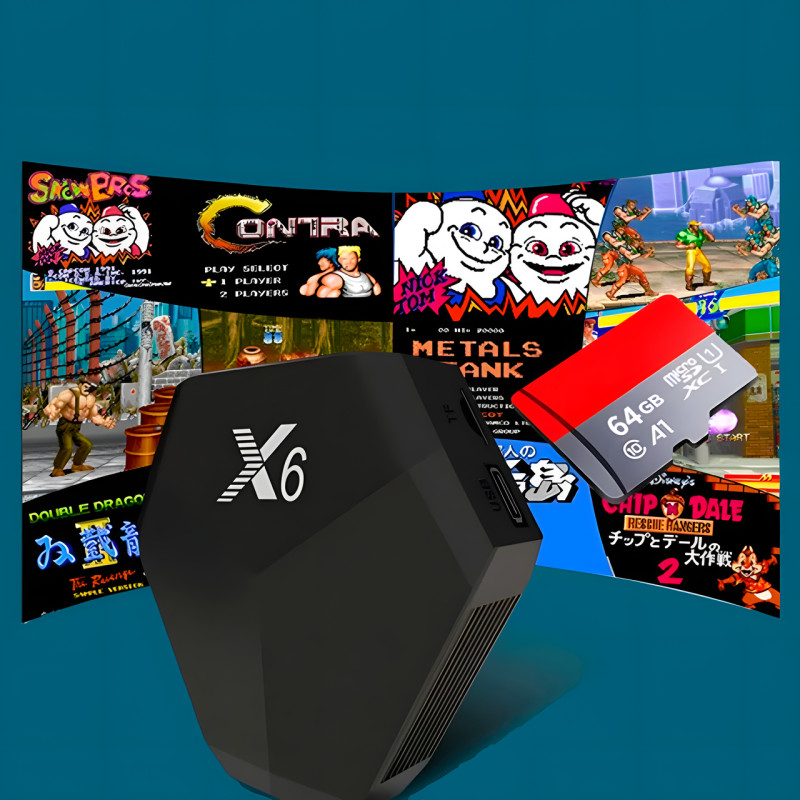 Игровая приставка GAME X6 4k 64Gb, 15000 Ретро Игр, 2 беспроводных джойстика фото - 5