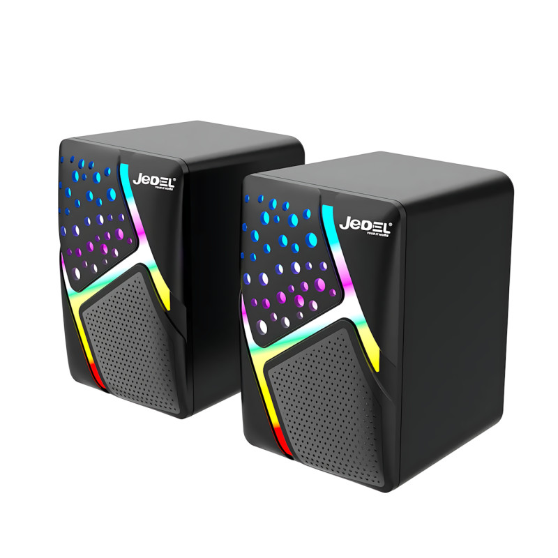 Колонки для PC 2.0 USB Jedel S-527, компактна акустична настільна система для ПК, 6 Вт із підсвіткою фото - 3