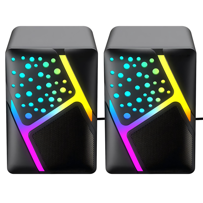 Колонки для PC 2.0 USB Jedel S-527, компактна акустична настільна система для ПК, 6 Вт із підсвіткою фото - 4