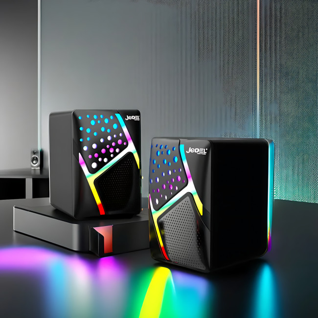 Колонки для PC 2.0 USB Jedel S-527, компактна акустична настільна система для ПК, 6 Вт із підсвіткою