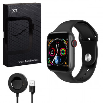 Часы смарт с тонометром Smart Watch X7 с силиконовым ремешком, голосовой вызов, совместимость IOS и Android