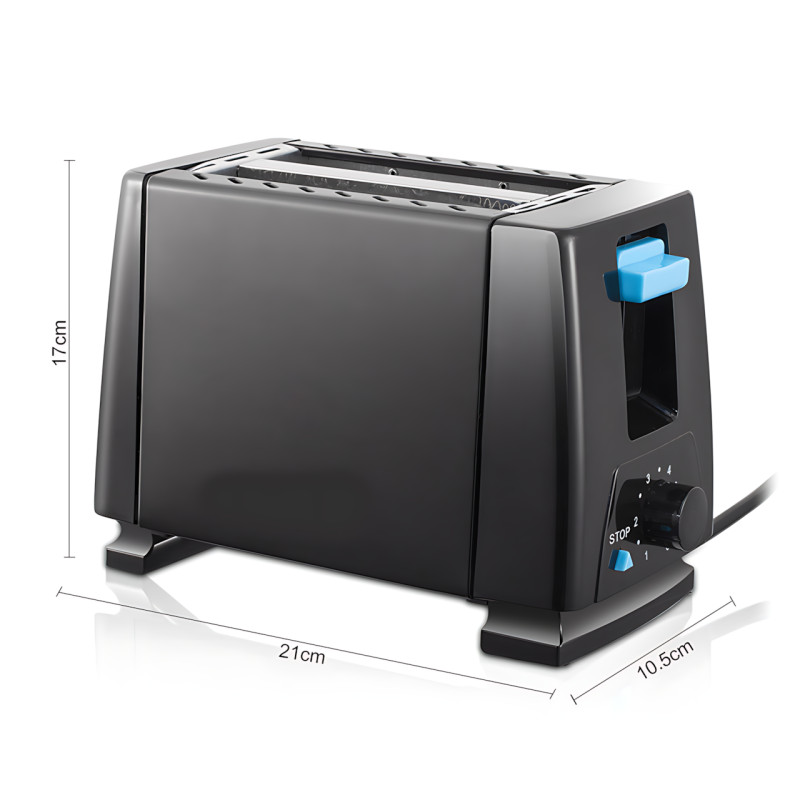 Тостер Domotec MS-263 650 Вт, 2 слота, регулировка поджаривания, съёмный поддон, защита от перегрева, черный фото - 10