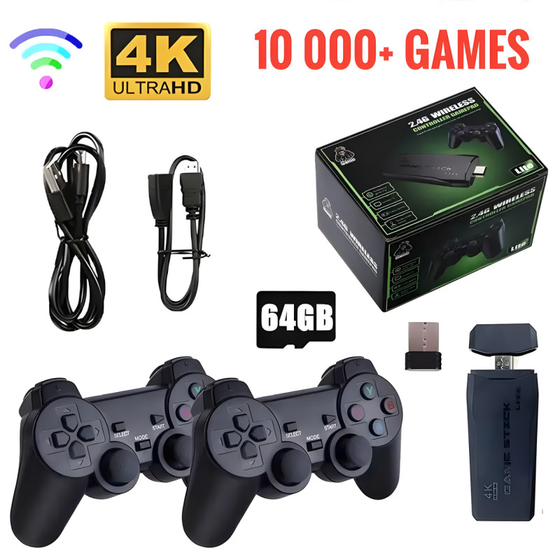 Ігрова приставка Mini Game Stick 4K HDMI M8, 10000+ Ігр, 64 gb + 2 бездротові джойстики фото - 7