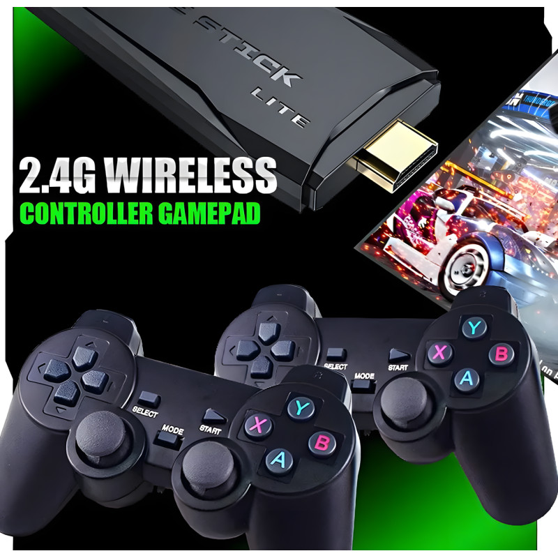 Ігрова приставка Mini Game Stick 4K HDMI M8, 10000+ Ігр, 64 gb + 2 бездротові джойстики фото - 6