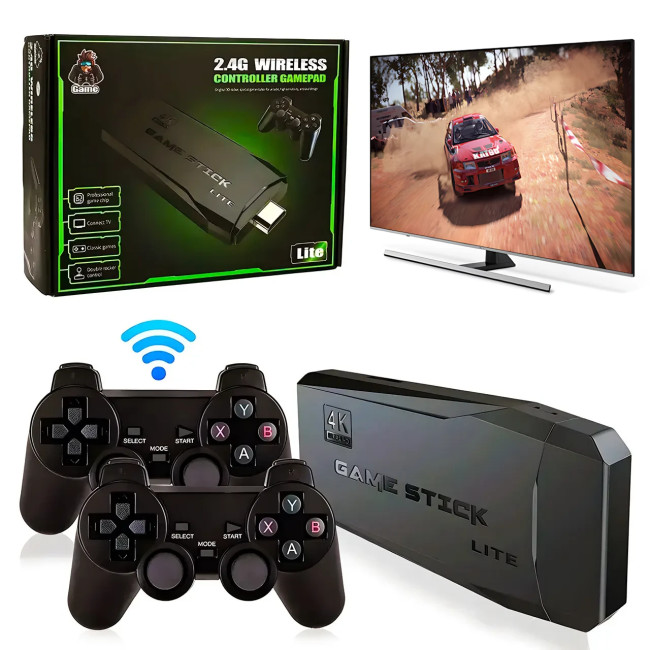 Ігрова приставка Mini Game Stick 4K HDMI M8, 10000+ Ігр, 64 gb + 2 бездротові джойстики