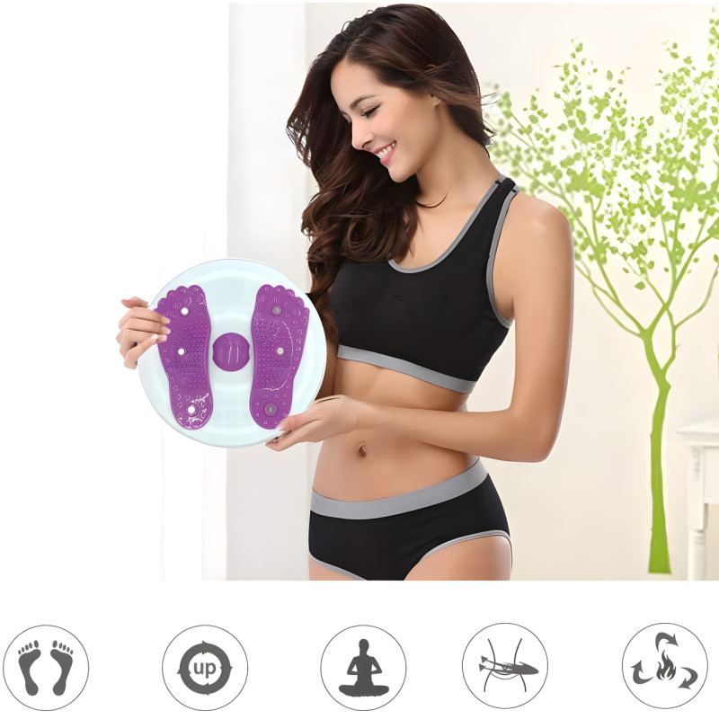 Вращающийся диск + массаж стоп Waist Twisting, 27 см. Диск здоровья для талии и мышц живота фото - 8