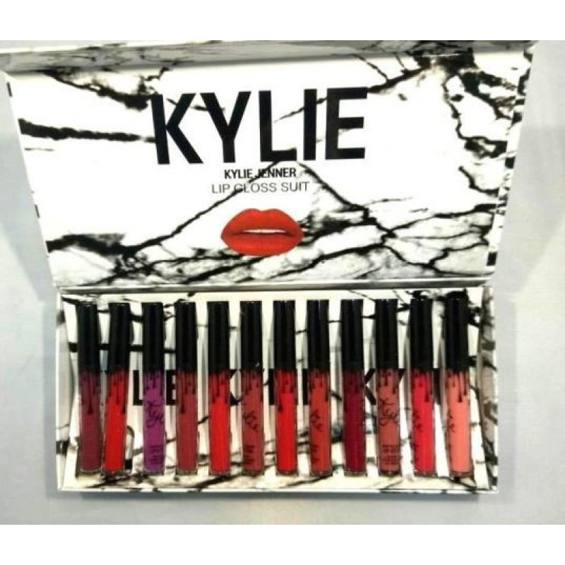 Помада Kylie в мармуровій коробці чорна або біла (12 штук) фото - 2