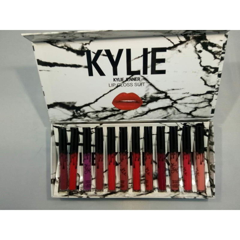 Помада Kylie в мармуровій коробці чорна або біла (12 штук) фото - 4