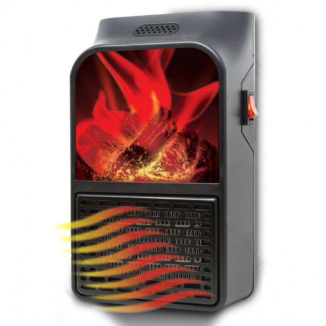 Портативный мини обогреватель Flame heater Pro с пультом, 500 Вт, черный фото - 1