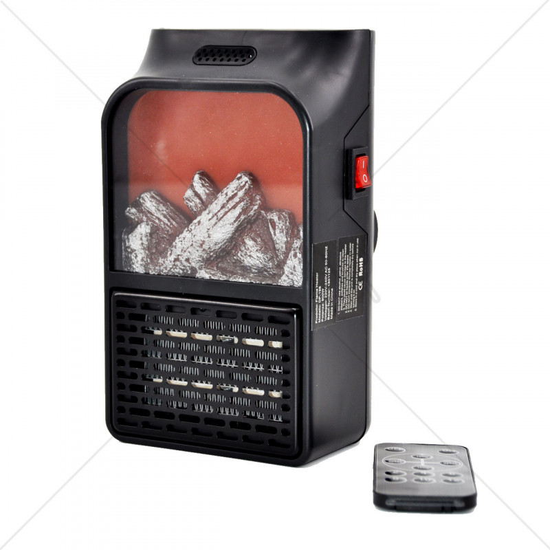 Портативный мини обогреватель Flame heater Pro с пультом, 500 Вт, черный фото - 4