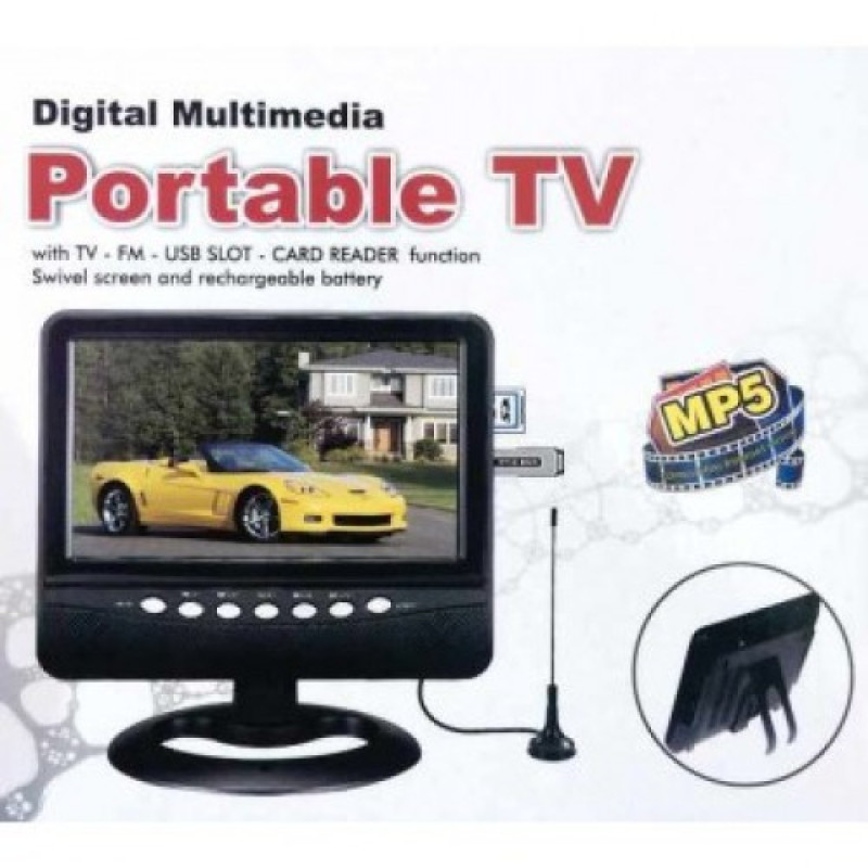Автомобильный портативный телевизор с T2 9.5 дюйма OPERA OP-902, с аккумулятором, черный фото - 5