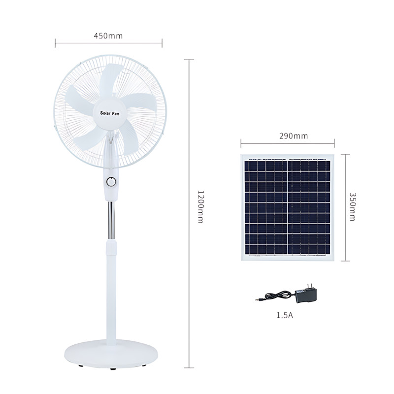 Вентилятор Solar Fun MNJ-168 16", 15 Вт, с солнечной панелью 12 Вт и диммером, аккумулятор 12000 мАч фото - 7
