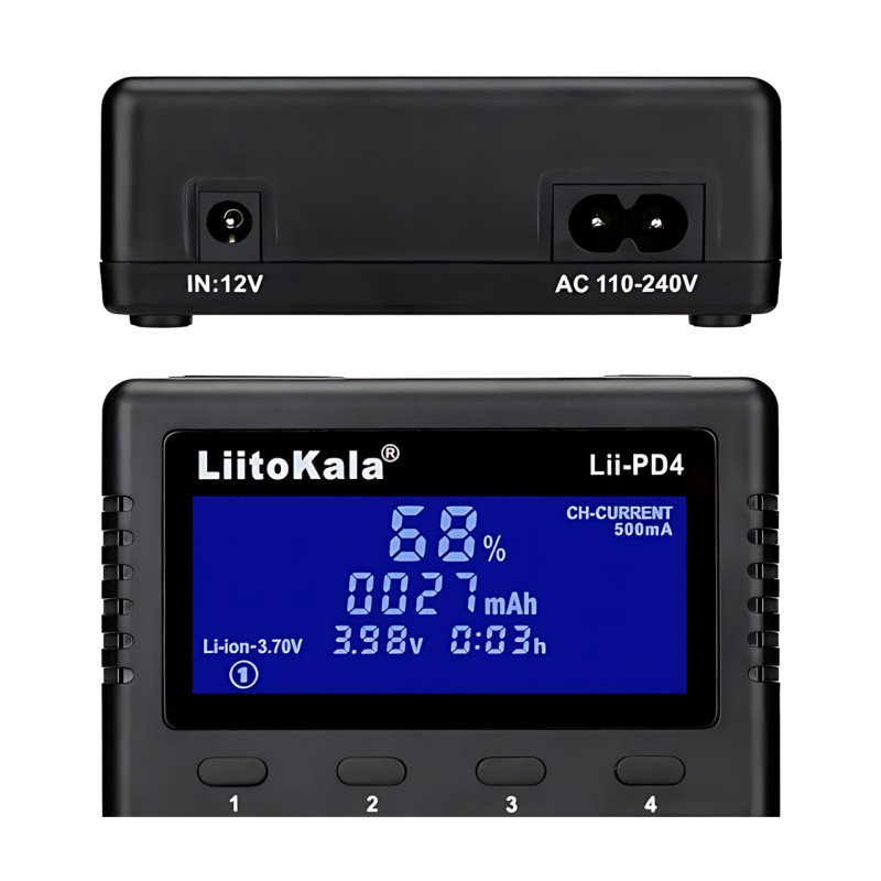Интеллектуальное зарядное устройство LiitoKala Lii-PD4 на 4 слота, с LCD дисплеем, универсальная совместимость фото - 6
