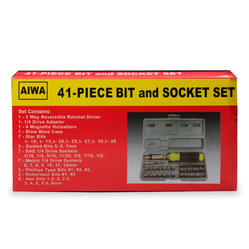 Набір головок і біт з тріскачкою Aiwa bit and Socket Set 41в1 фото - 8