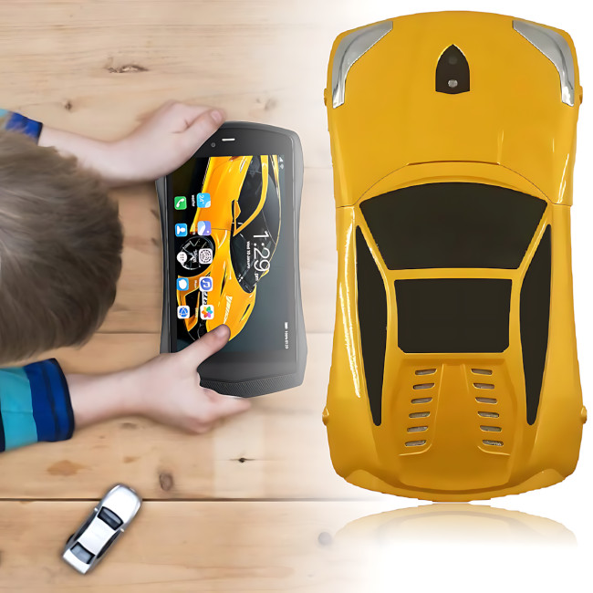 Kidiby Kids F1 – детский планшет в форме машинки с IPS экраном 7 дюймов, поддержкой SIM-карты и ОС Android 7.0 Желтый