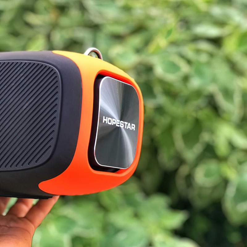 Портативная bluetooth колонка HOPESTAR A30, 6000 мАч Серо-оранжевый фото - 3