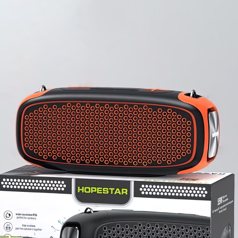 Портативная bluetooth колонка HOPESTAR A30, 6000 мАч Серо-оранжевый фото - 2