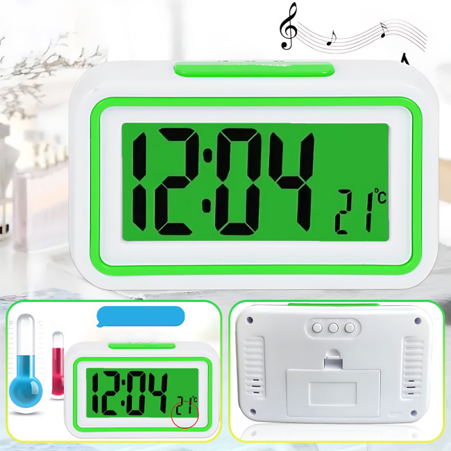 Розмовний годинник-будильник KK-9905 TR, електронний, з голосовим сповіщенням, великим дисплеєм, термометром, поліфонією