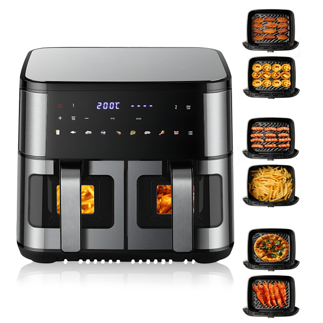 Фритюрница-аэрогриль мультипечь Crownberg CB-5556, антипригарные чаши, объем&nbsp;11 л, 2600 Вт, с термостататом, таймером