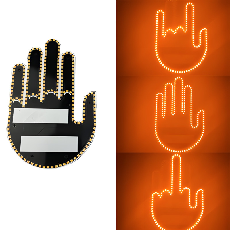 Світлодіодна рука LED-лампа з жестами для авто Hand Light з пультом керування фото - 3