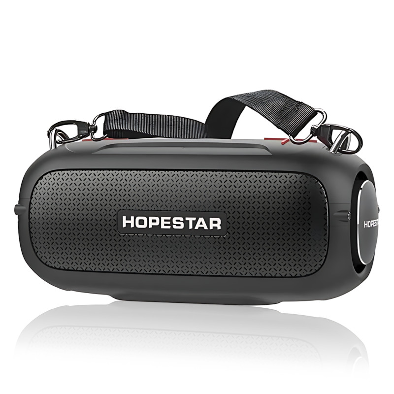 Портативная Bluetooth-колонка Hopestar A41 Party 16W, RGB-подсветка, Bluetooth 5.3, TWS 1+1, IPX5, USB/AUX/TF, 2400mAh, черная Черно-красний фото - 3