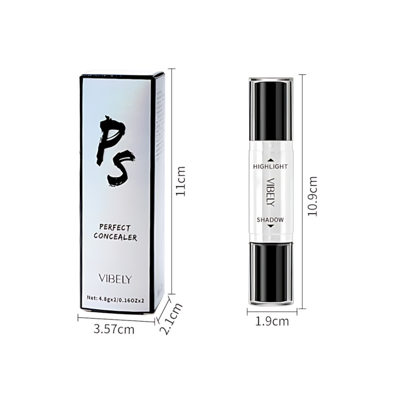 Хайлайтеры для лица Highlight Stick 2в1, двухцветный консилер в стике для контуринга фото - 7