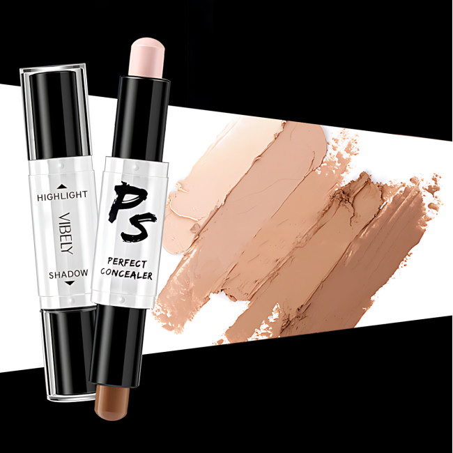 Хайлайтеры для лица Highlight Stick 2в1, двухцветный консилер в стике для контуринга