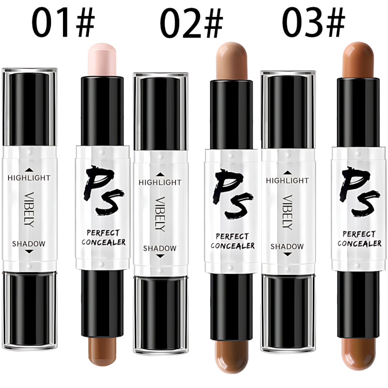 Хайлайтеры для лица Highlight Stick 2в1, двухцветный консилер в стике для контуринга фото - 3