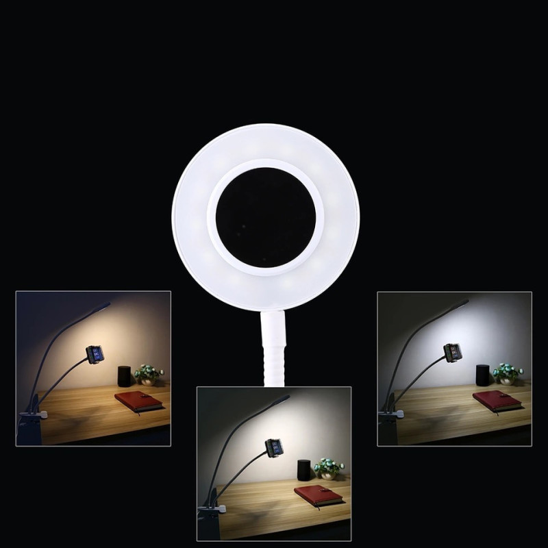 Держатель с LED подсветкой, кольцо для прямых трансляций. Live streaming, селфи кольцо, три режима свечения фото - 4