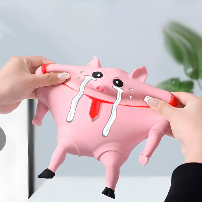 Антистресс-свинья, розовая сжимающаяся игрушка, Pink Pig поросенок сквиш, 2 размера, вакуумный песок, 20х20 см