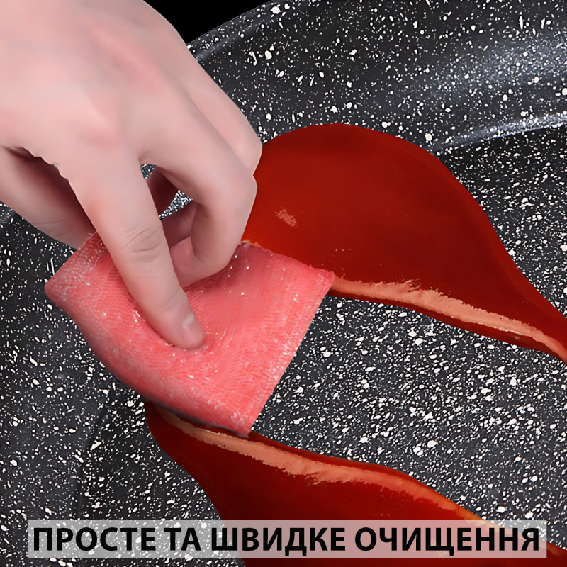 Сковорода Higher Kitchen KH-320, 24 см, антипригарное мраморное покрытие, soft-touch ручка, для всех плит 28 фото - 6