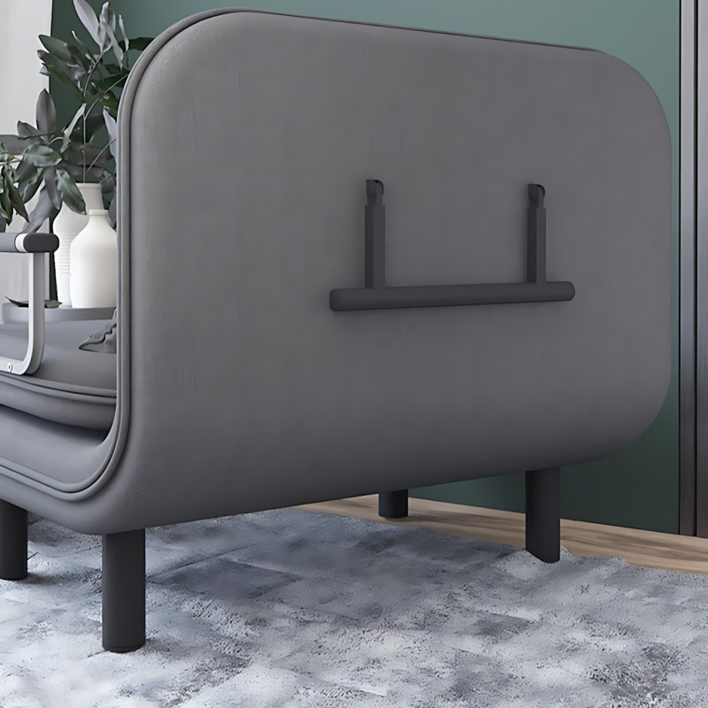 Кресло-кровать раскладное универсальное 2в1 KR-65 с подушкой и подлокотниками, 190×65 см, серый фото - 13