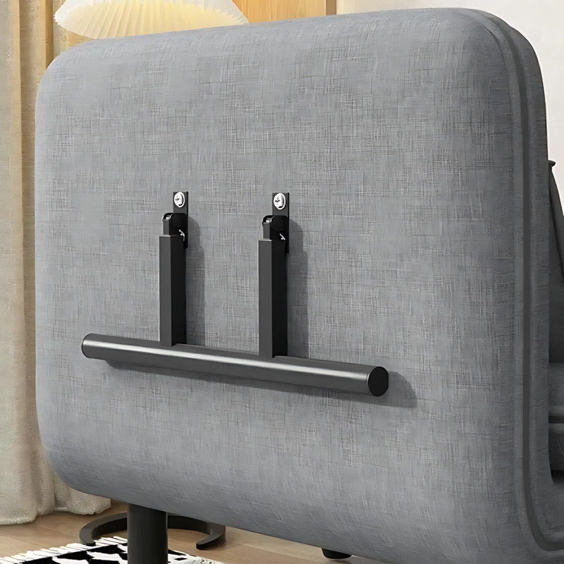 Кресло-кровать раскладное универсальное 2в1 KR-65 с подушкой и подлокотниками, 190×65 см, серый фото - 6