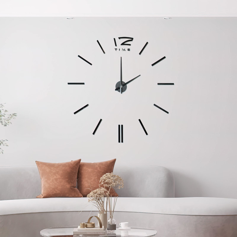 Настенные часы DIY Clock в стиле минимализм, диаметр до 100 см, черный цвет фото - 4