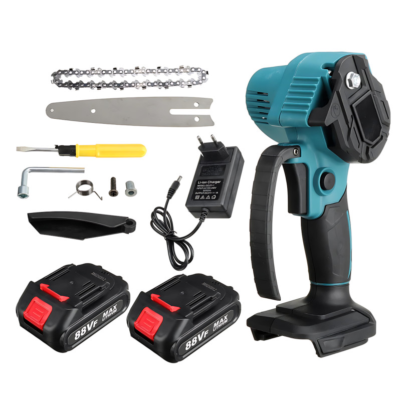KRAFFTEC Chain Saw 8" — акумуляторна ланцюгова мініпила 24 V, 2 АКБ, 550-800 Вт, шина 205 мм, 10 м/с, кейс фото - 9